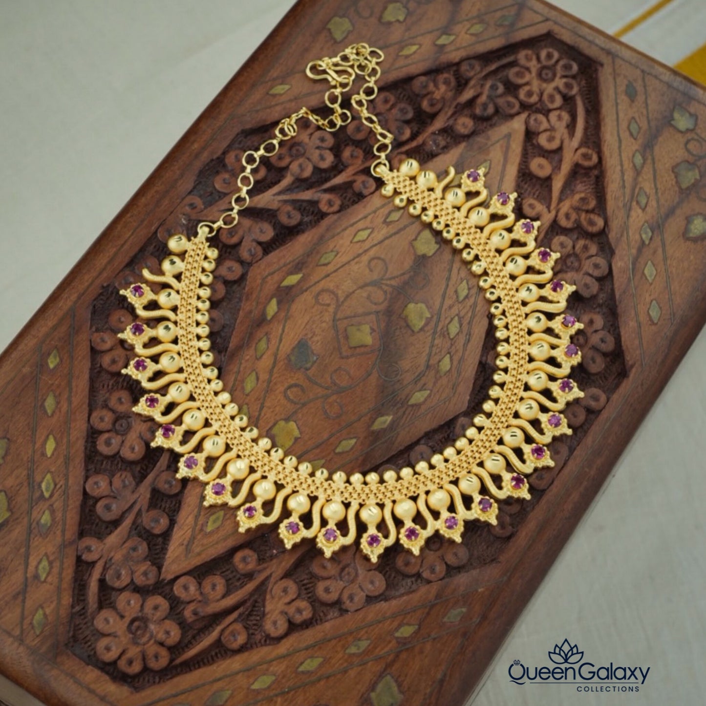 Goldplated Ruby Stone Necklace