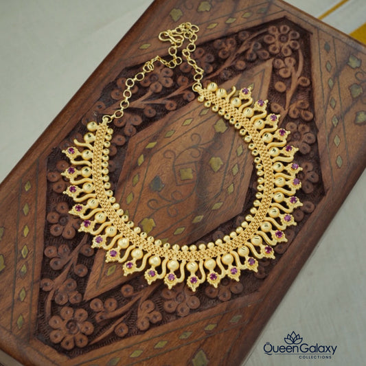 Goldplated Ruby Stone Necklace