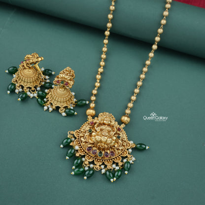 Antique  Lakshmi Necklace With  Earrings
