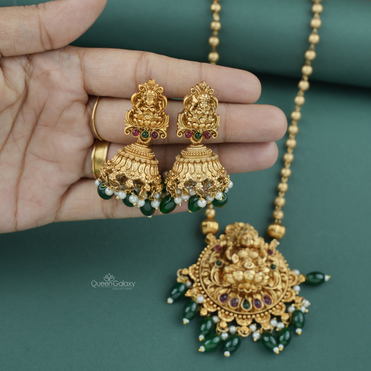 Antique  Lakshmi Necklace With  Earrings