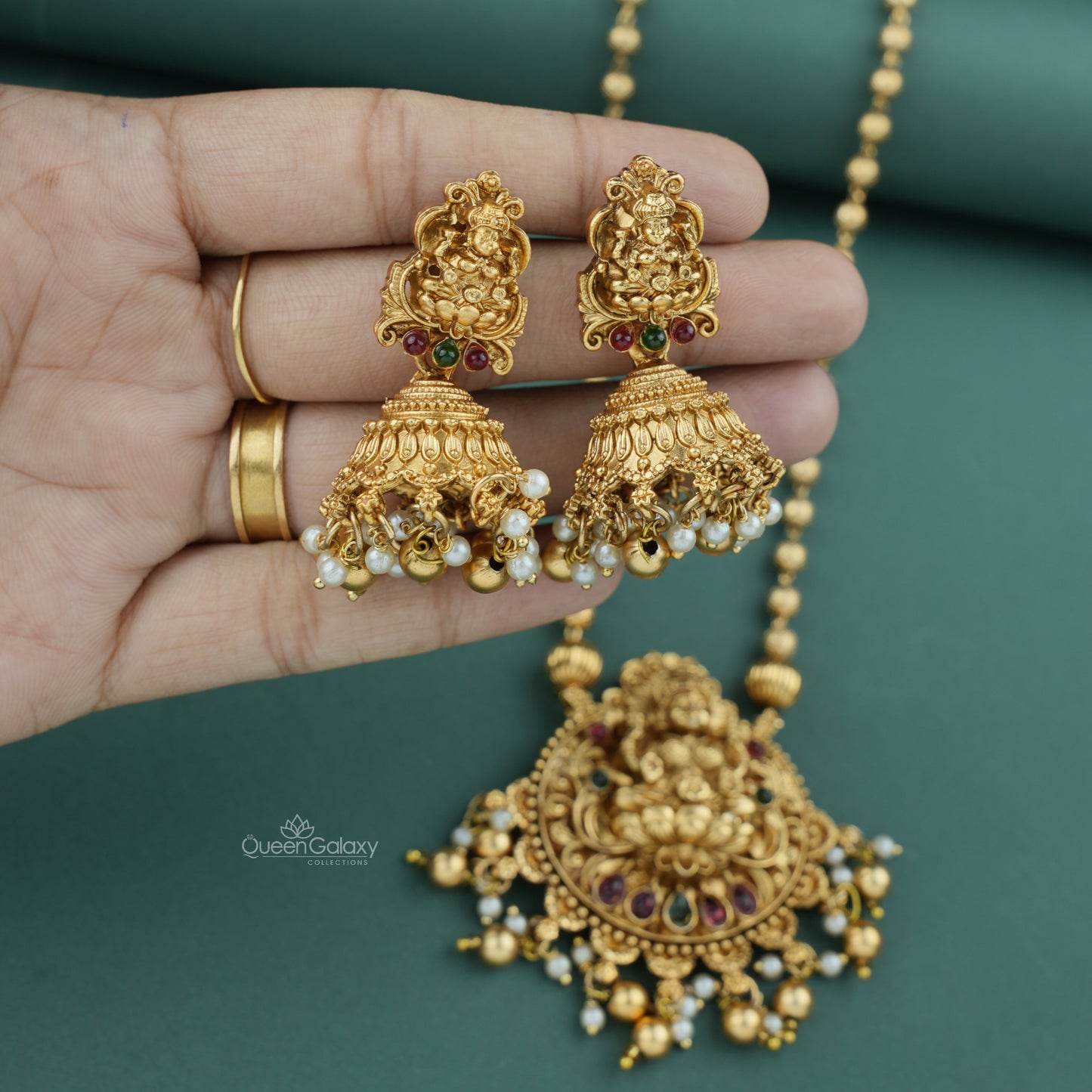 Antique  Lakshmi Necklace With  Earrings