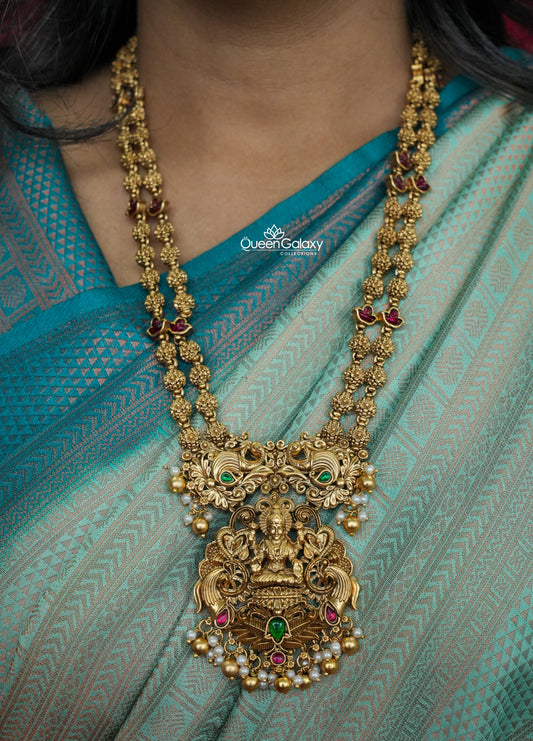 Antique Lakshmi Longharam With Jimikki