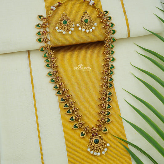 Antique Palakka Longharam With Stud