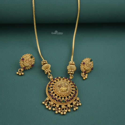 Antique Lakshmi Necklace With Earrings
