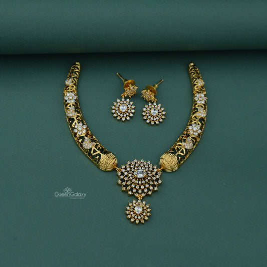 Antique AD Stone Choker With Earrings