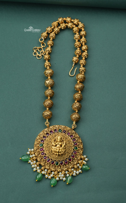 Antique Lakshmi Necklace With Jimikki