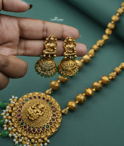 Antique Lakshmi Necklace With Jimikki