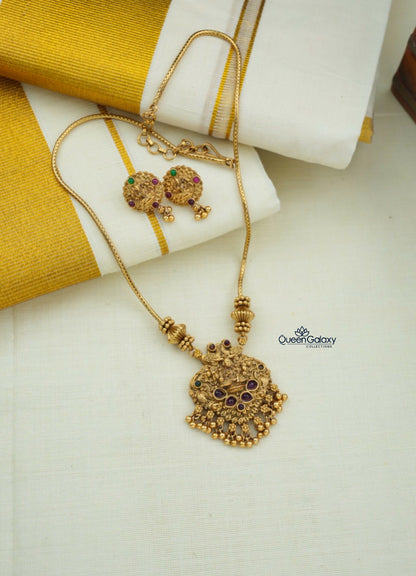 Antique Lakshmi Necklace With Stud