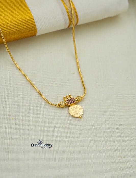 Goldplated Single Kassu Lakshmi Necklace
