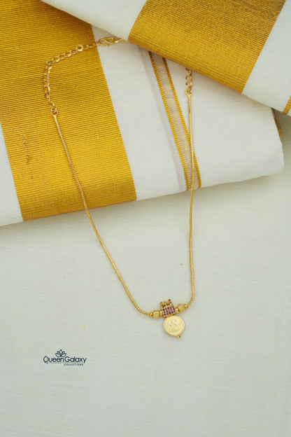 Goldplated Single Kassu Lakshmi Necklace