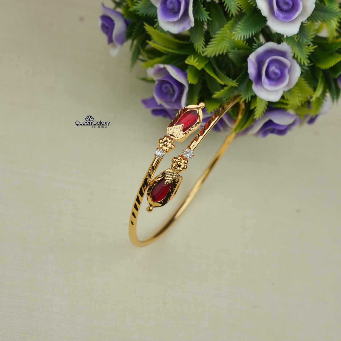 Goldplated Nagapadam Lock Bangles