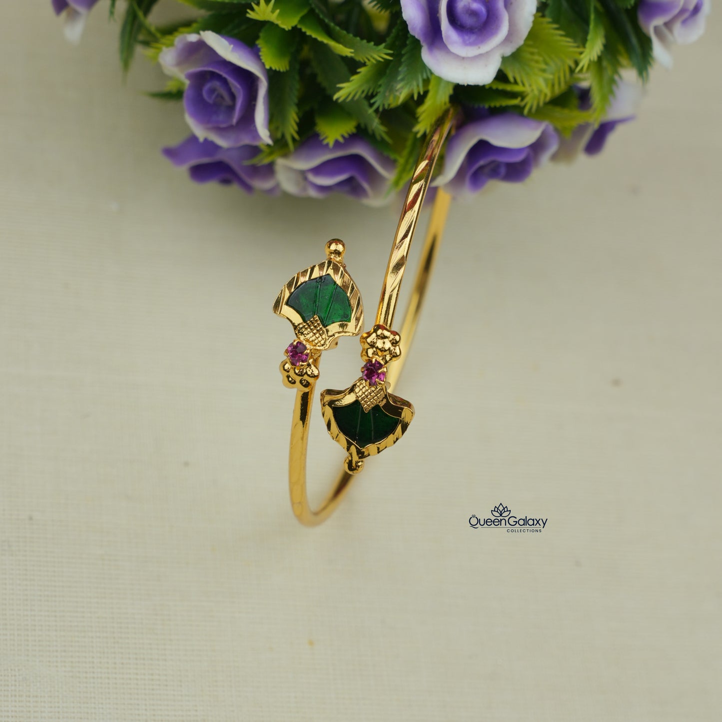 Goldplated Palakka Lock Bangles