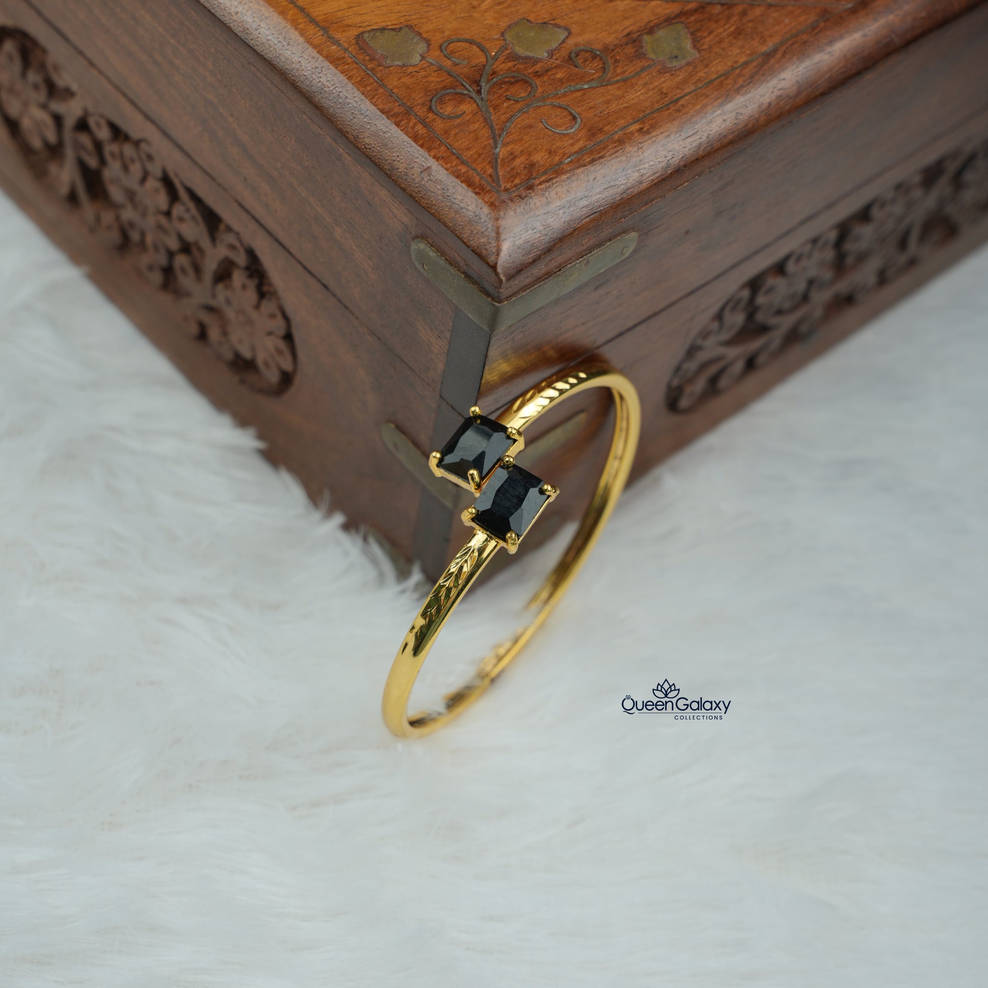 Goldplated AD Stone Adjustable Bangle