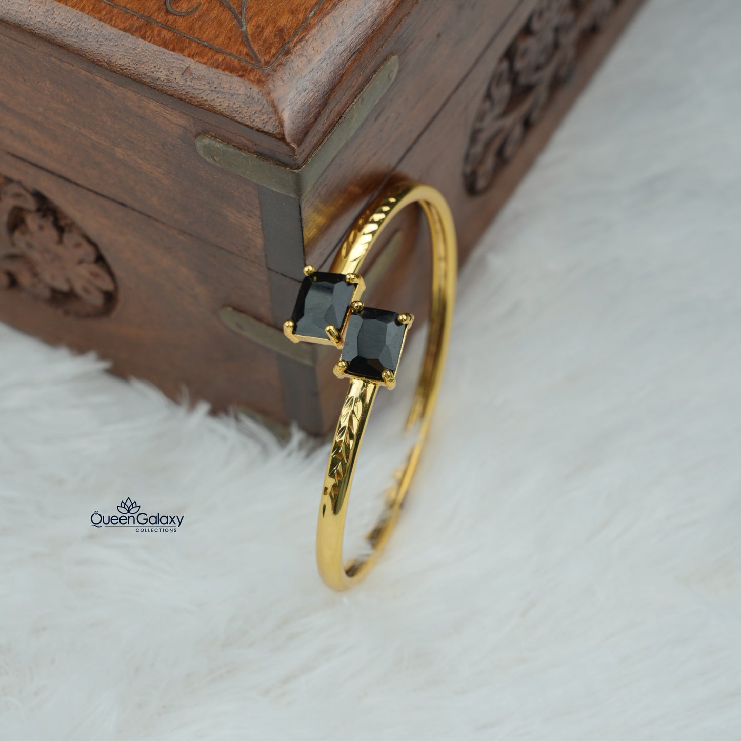 Goldplated AD Stone Adjustable Bangle