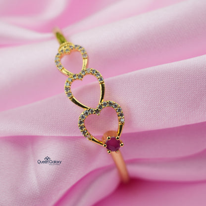 Goldplated AD Stone Lock Bangle