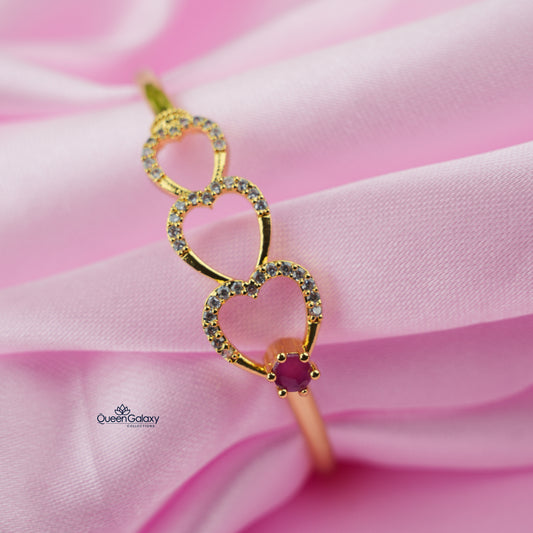 Goldplated AD Stone Lock Bangle