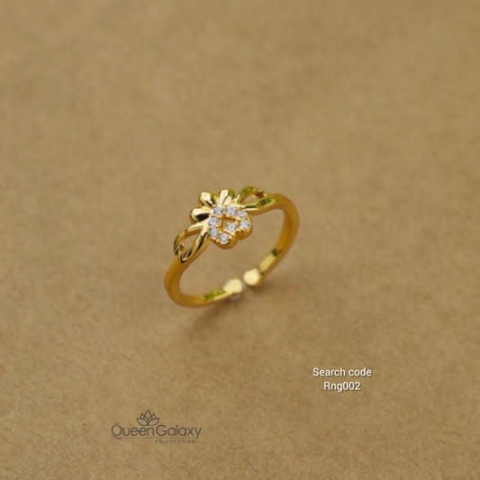 Goldplated AD Stone Adjustable Ring