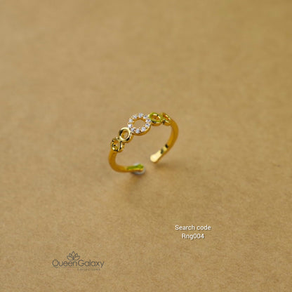 Goldplated AD Stone Adjustable Ring