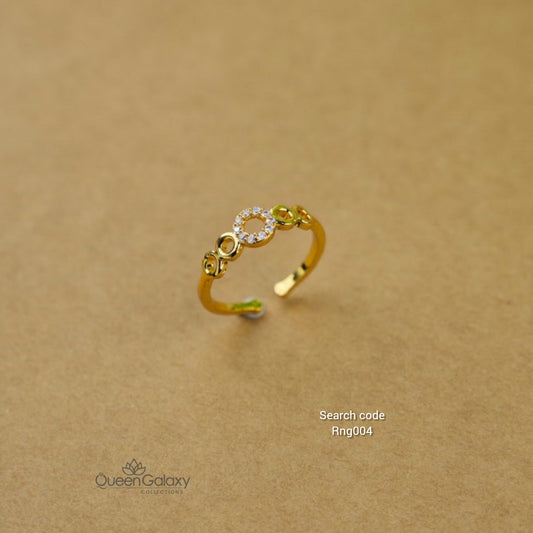 Goldplated AD Stone Adjustable Ring