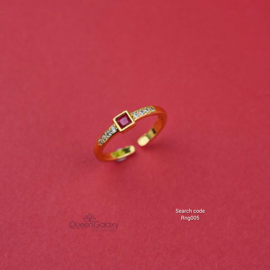 Goldplated AD Stone Adjustable Ring