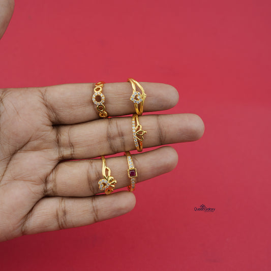 Goldplated AD Stone Adjustable Ring