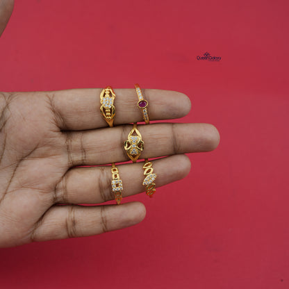 Goldplated AD Stone Adjustable Ring