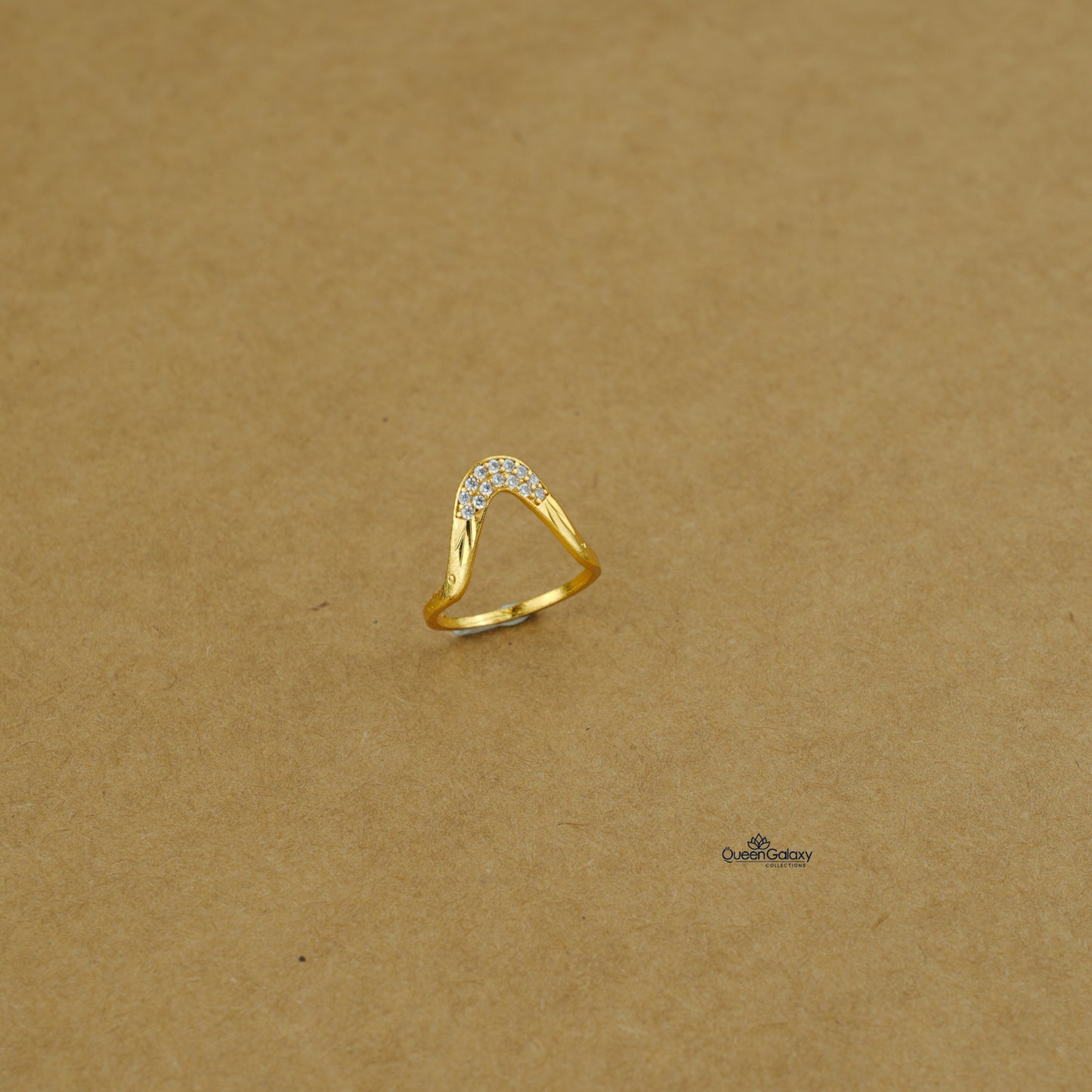 Goldplated AD Stone Adjustable Ring