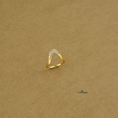 Goldplated AD Stone Adjustable Ring