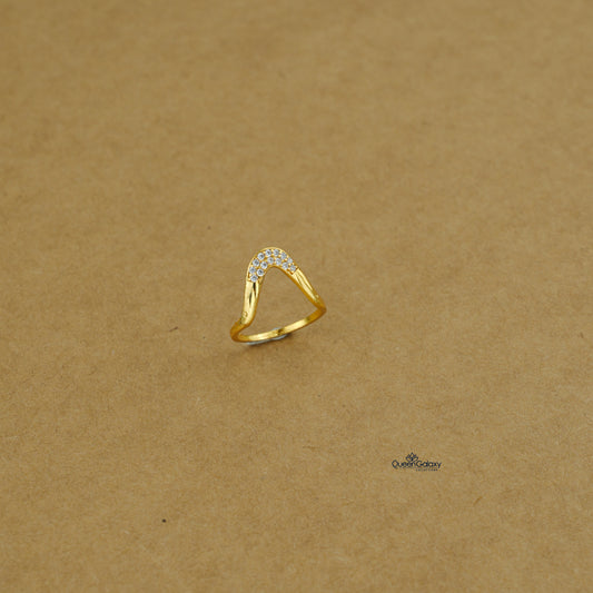 Goldplated AD Stone Adjustable Ring