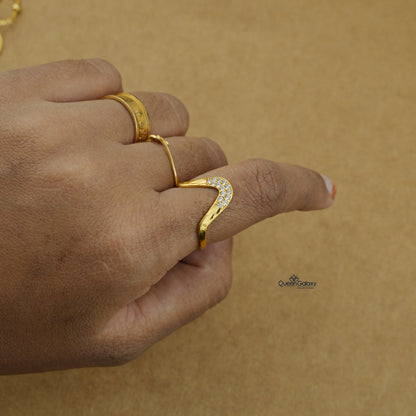 Goldplated AD Stone Adjustable Ring