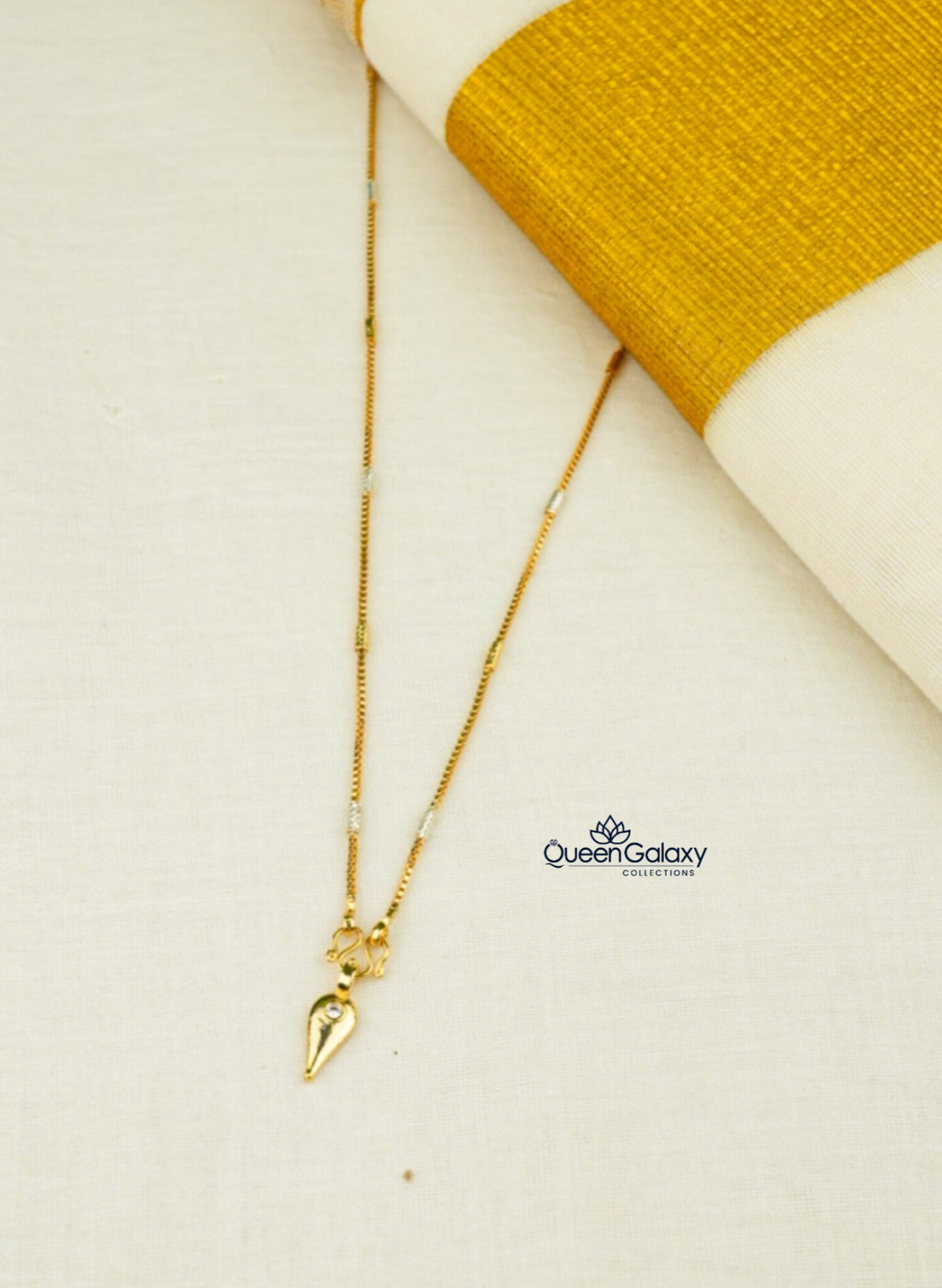 Whitw Goldplated Chain With Thali