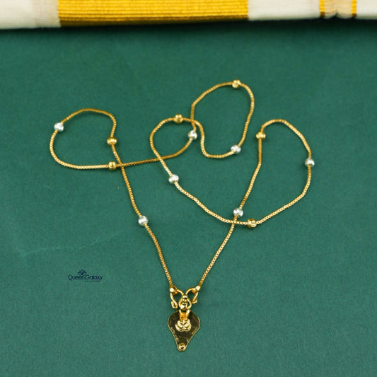 White Goldplated Chain With Thali