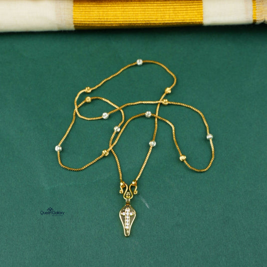 White Goldplated Chain With Thali