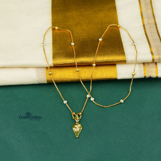 White Goldplated Chain  With Thali