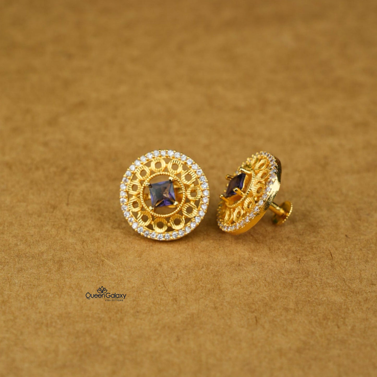 Goldplated AD Stone Stud