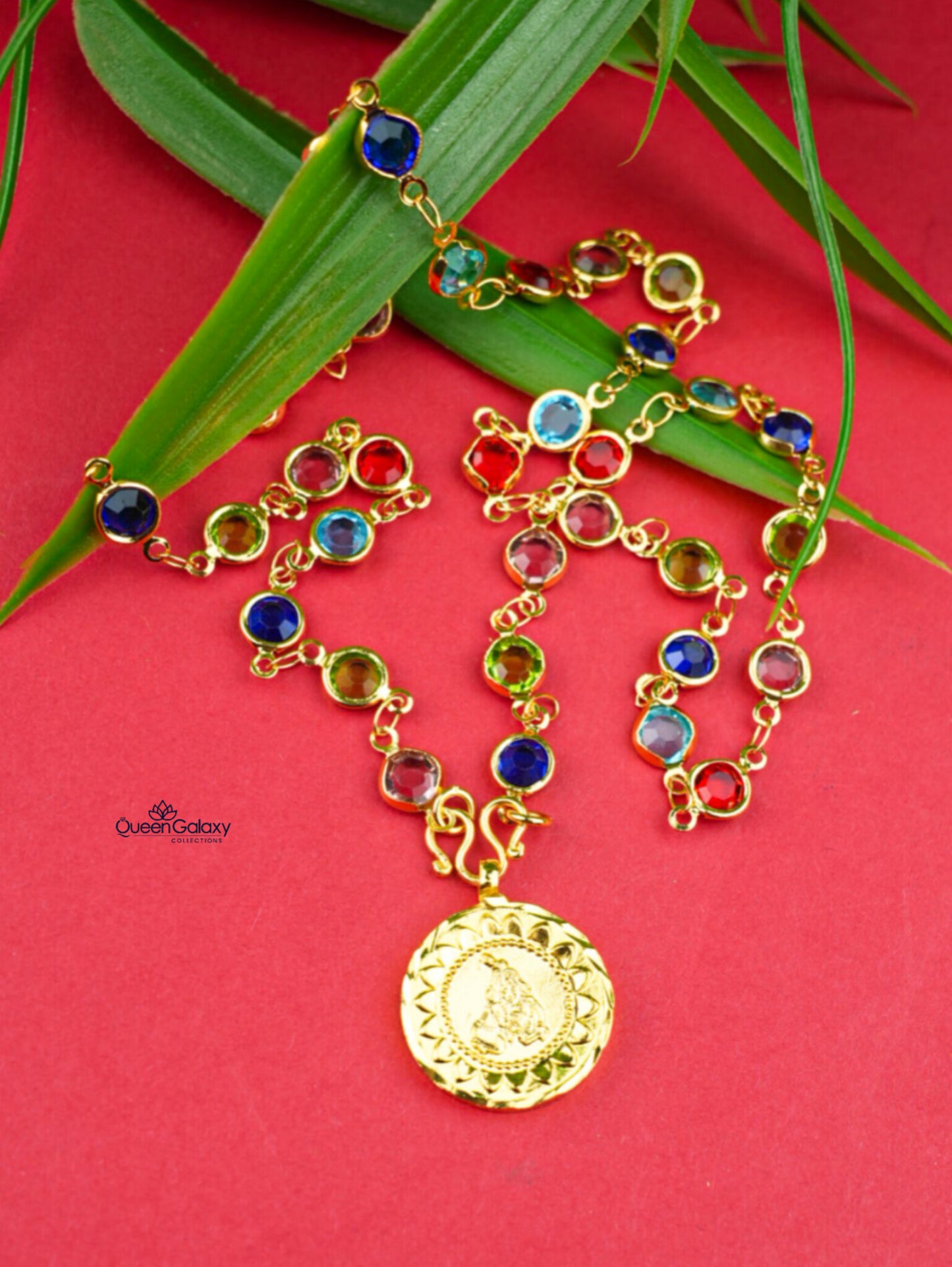 Goldplated Coral Chain With Pendant