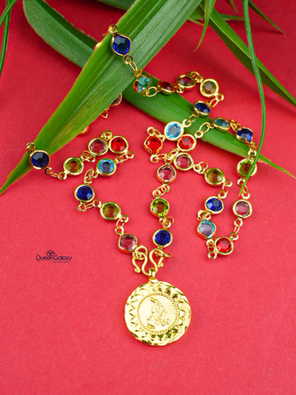 Goldplated Coral Chain With Pendant