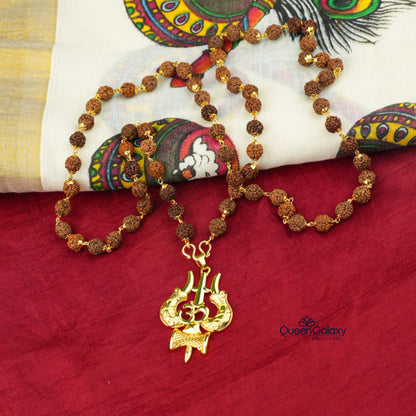 Goldplated Rudhraksham Chain With Pendant