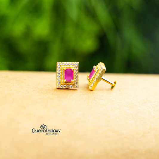 Gold Plated Ad Stone Stud