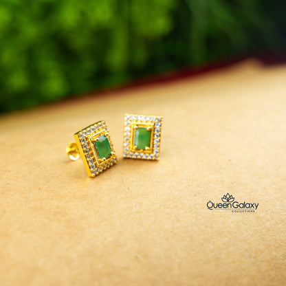 Gold Plated Ad Stone Stud