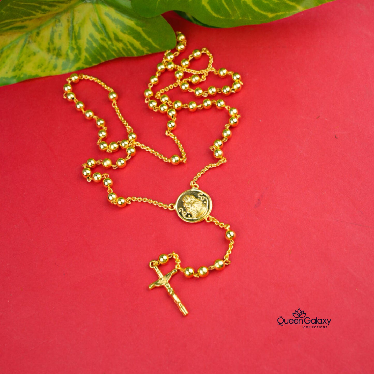 Gold Plated Round Rosary