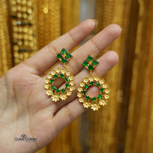 Gold Plated Ad Stone Earrings