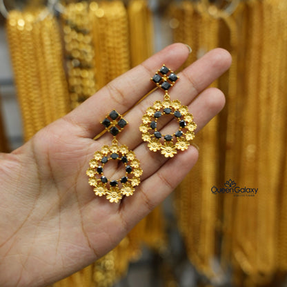 Gold Plated Ad Stone Earrings