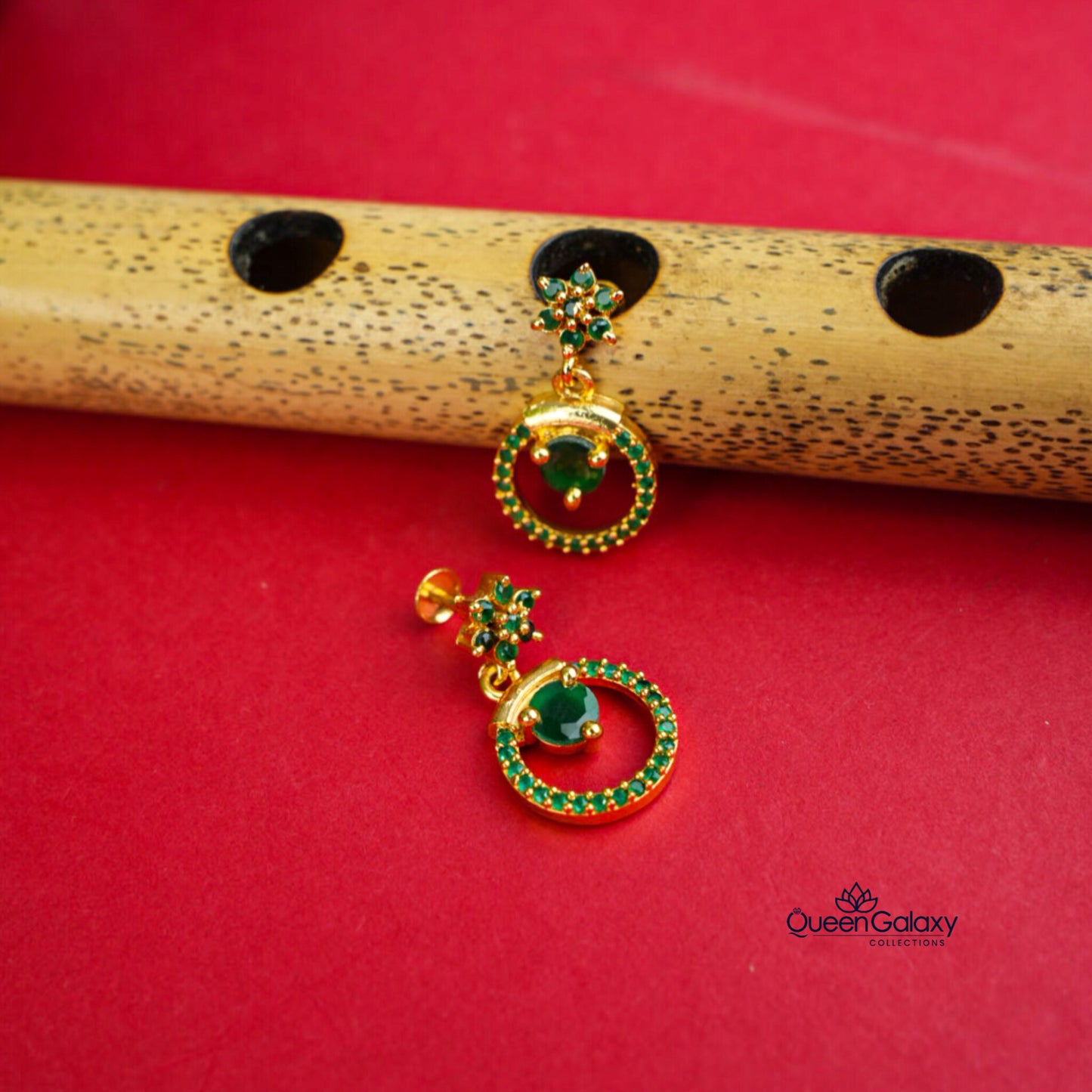 Gold Plated AD Stone Earrings
