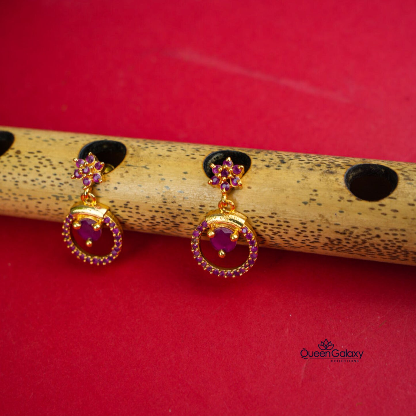 Gold Plated AD Stone Earrings