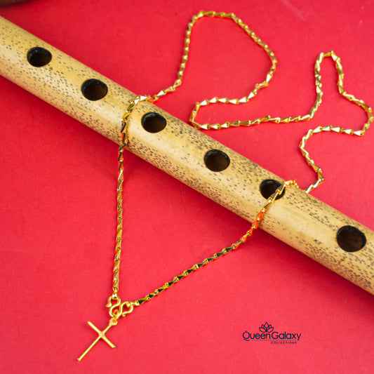Gold Plated Chain With Cross