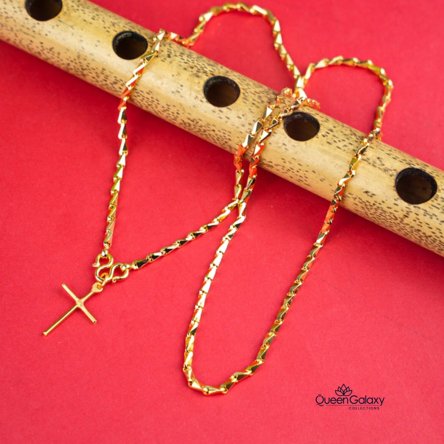 Gold Plated Chain With Cross