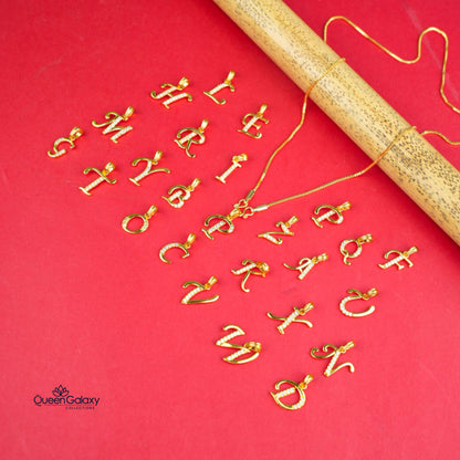 Gold Plated Chain With Letter Pendant