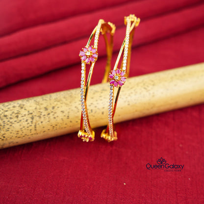 Gold Plated Diamond Replica Bangle