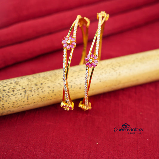 Gold Plated Diamond Replica Bangle